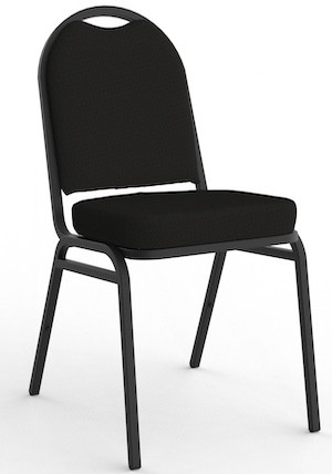 Klub Chair Black Frame designed for churches, maraes, conference rooms, and halls; stacks up to 10 high.